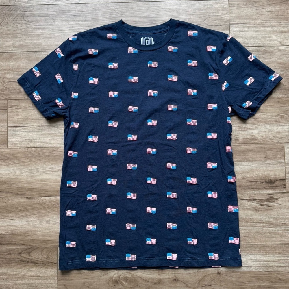 Isaac Morris Blue USA Flag Shirt XL Unisex T Shirt 100% Cotton